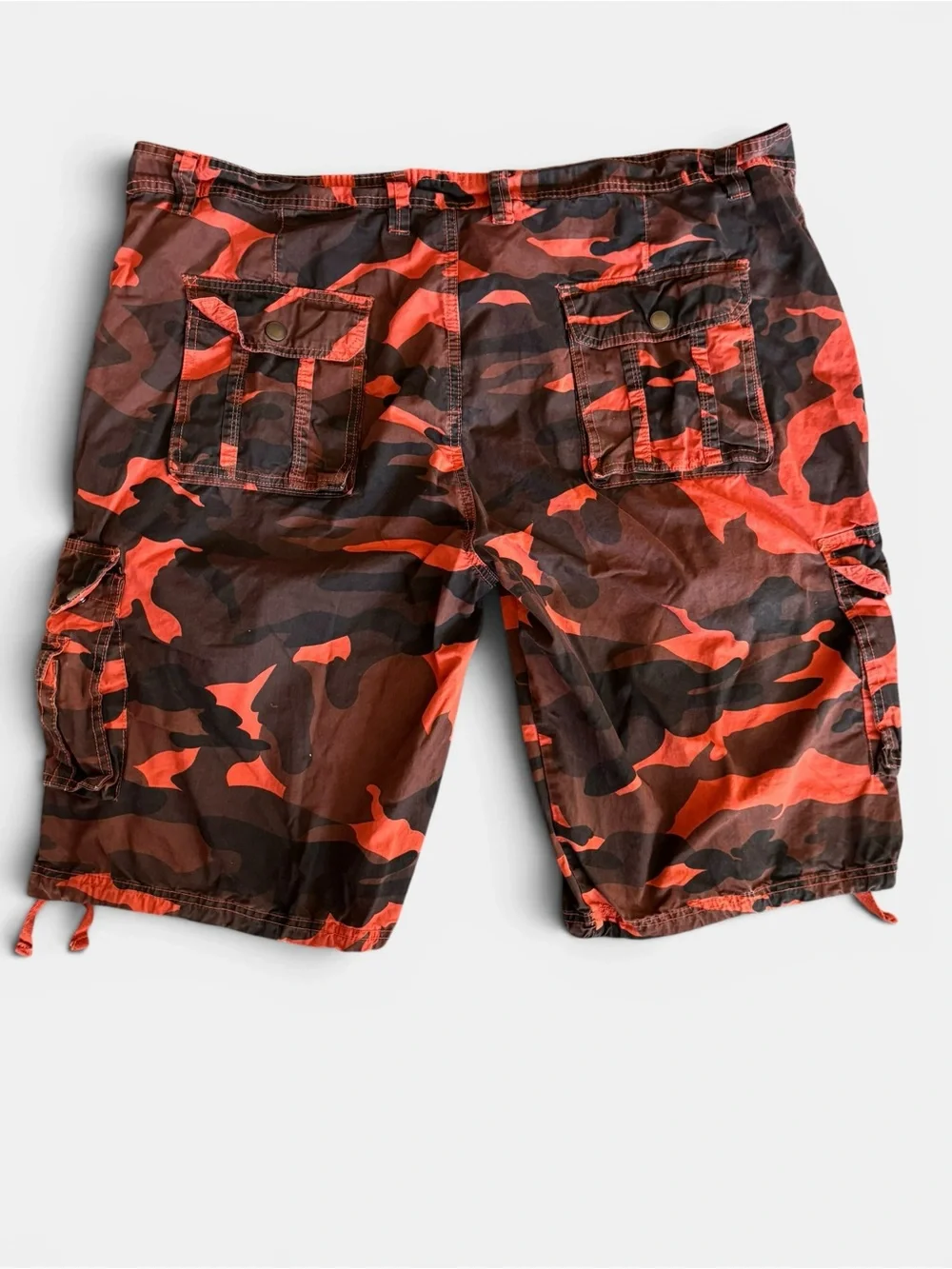 Orange Brown Camouflage Cargo Utility Army Style Cotton Hiking Shorts Size 44